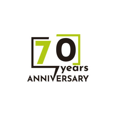 70. Yıldönümü Kutlama Vektör Şablonu Tasarım İllüstrasyonu