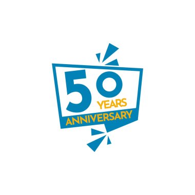 50. Yıldönümü Kutlama Vektör Şablonu Tasarım İllüstrasyonu