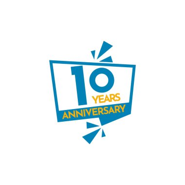 10. yıl dönümü kutlama Vektör Şablonu Tasarım Çizimi