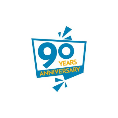 90. Yıldönümü Kutlama Vektör Şablonu Tasarım İllüstrasyonu