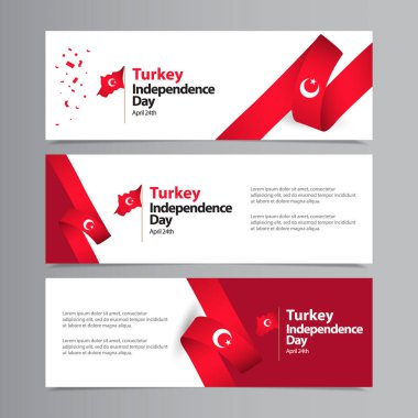 Mutlu Türkiye Bağımsızlık Günü Kutlama Vektör Şablon Tasarım Çizimi