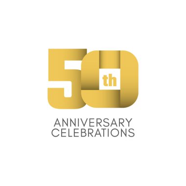 50. Yıldönümü Kutlama Şablonu Tasarım İllüstrasyonu