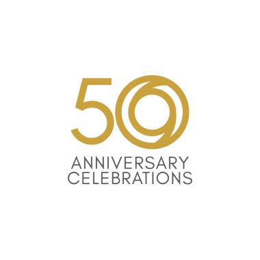 50. Yıldönümü Kutlama Vektör Şablonu Tasarım İllüstrasyonu