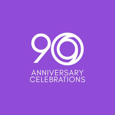 90. Yıldönümü Kutlama Vektör Şablonu Tasarım İllüstrasyonu