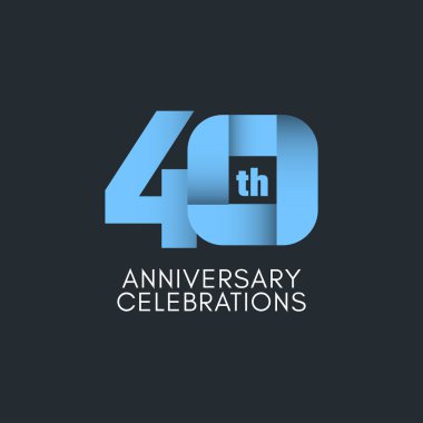 40. yıl dönümü Kutlama Şablonu Tasarım İllüstrasyonu