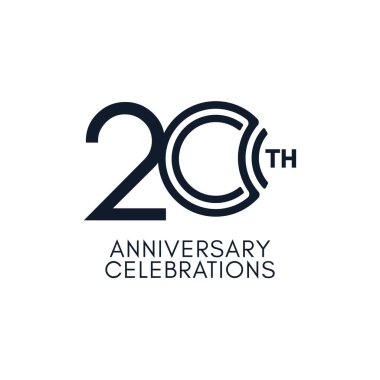 20. yıl dönümü Kutlama Şablonu Tasarım İllüstrasyonu