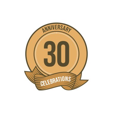 30. Yıldönümü Kutlama Vektör Şablonu Tasarım İllüstrasyonu
