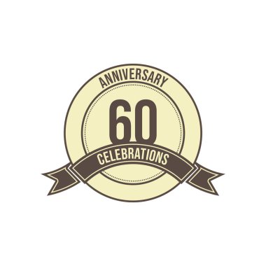 60. Yıldönümü Kutlama Vektör Şablonu Tasarım İllüstrasyonu