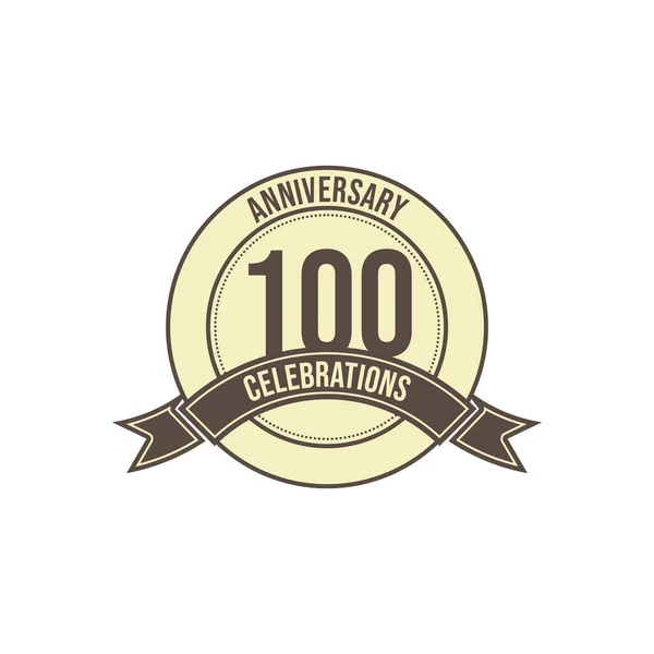 100 Anni Celebrazione Vector Template Design Illustration — Vettoriale Stock