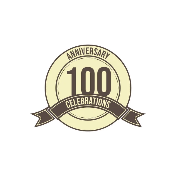 100 Anos Celebração Aniversário Vector Template Design Ilustração —  Vetores de Stock