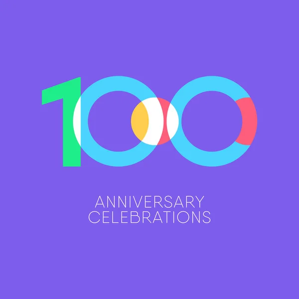 100 Años Celebración Del Aniversario Vector Template Design Illustration — Archivo Imágenes Vectoriales