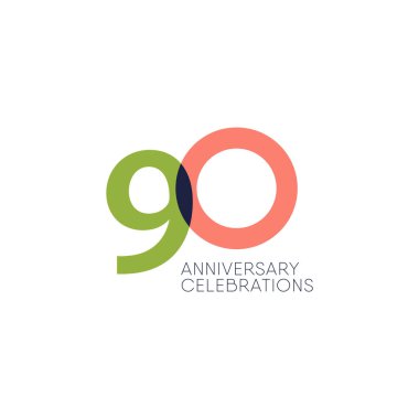90. Yıldönümü Kutlama Vektör Şablonu Tasarım İllüstrasyonu