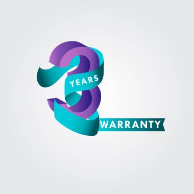 3 Yıllık Garanti Kurdelesi Vektör Şablonu Tasarım Çizimi