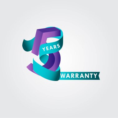 5 Yıllık Garanti Kurdelesi Vektör Şablonu Tasarım Çizimi