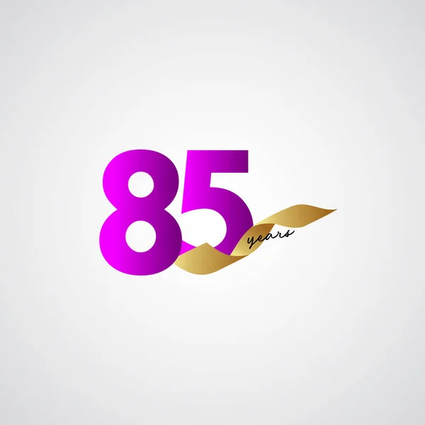 85周年記念リボンお祝いベクトルテンプレートデザインイラスト — ストックベクタ