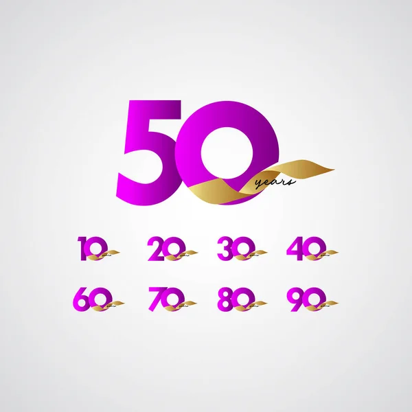 50周年环带庆祝矢量模板设计图例 — 图库矢量图片