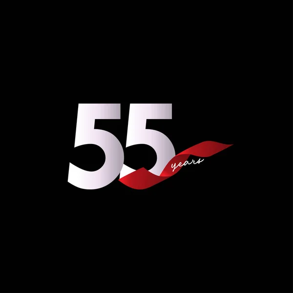 55周年記念リボンお祝いベクトルテンプレートデザインイラスト — ストックベクタ