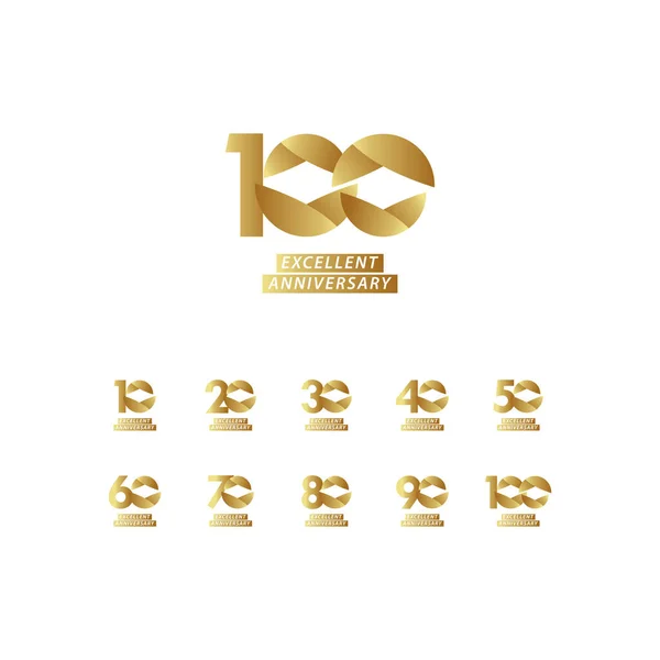 100 Jahre Jubiläum Gold Feier Vector Template Design Illustration — Stockvektor