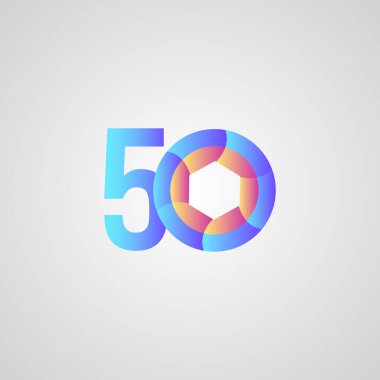 50. Yıldönümü Kutlama Vektör Şablonu Tasarım İllüstrasyonu