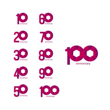 100. yıl dönümü kutlama Vektör Şablonu Tasarım Çizimi