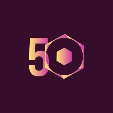50. Yıldönümü Kutlama Vektör Şablonu Tasarım İllüstrasyonu