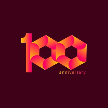 100. yıl dönümü kutlama Vektör Şablonu Tasarım Çizimi