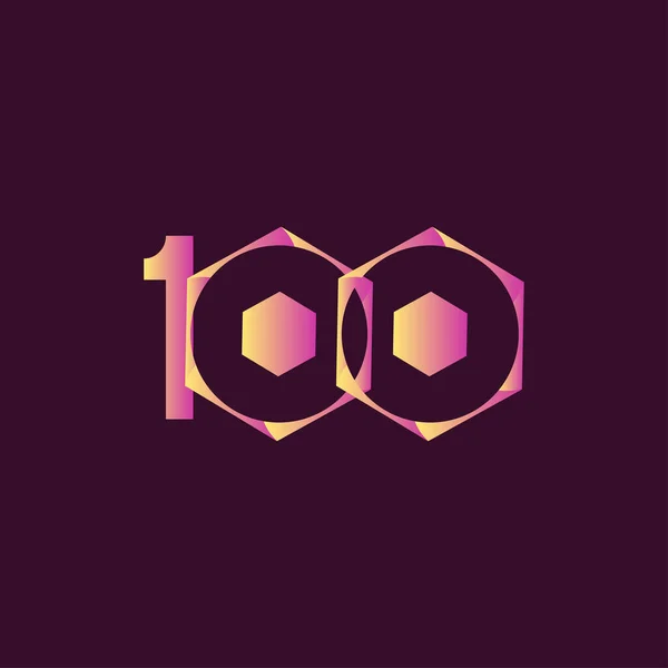 100 Jahre Jubiläumsfeier Vector Template Design Illustration — Stockvektor