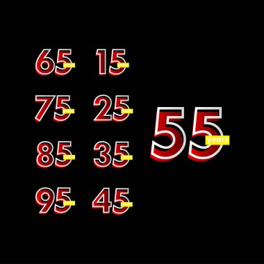 55 Yıl Yıldönümü Kutlama Hattı Vektör Şablonu Tasarım Çizimi