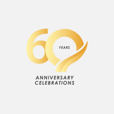 60 Yıl Yıldönümü Kutlamaları Vektör Şablon Tasarımı Çizimi