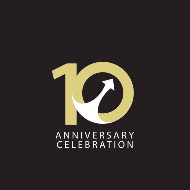 10. yıl dönümü kutlama Vektör Şablonu Tasarım Çizimi