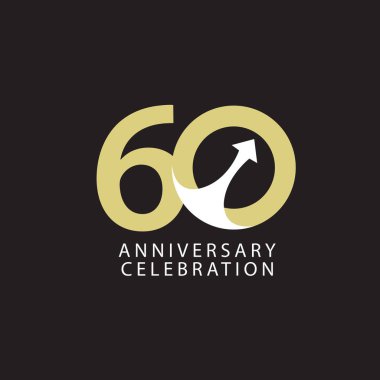 60. Yıldönümü Kutlama Vektör Şablonu Tasarım İllüstrasyonu