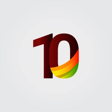 10 Yıl Yıldönümü Kutlaması Vektör Şablon Tasarımı Çizimi