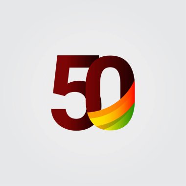 50 Yıl Yıldönümü Kutlaması Vektör Şablonu Tasarım Çizimi