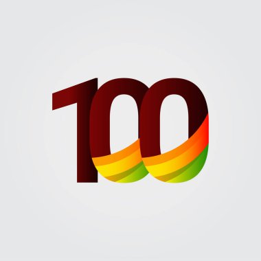 100 Yıl Yıldönümü Kutlaması Vektör Şablon Tasarımı Çizimi