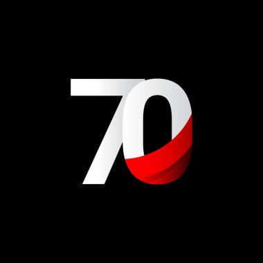 70 Yıl Yıldönümü Kutlaması Vektör Şablonu Tasarım Çizimi