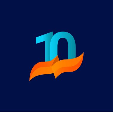 10 Yıl Yıldönümü Kutlaması Vektör Şablon Tasarımı Çizimi