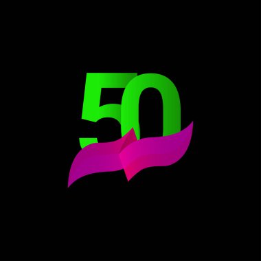 50 Yıl Yıldönümü Kutlaması Vektör Şablonu Tasarım Çizimi