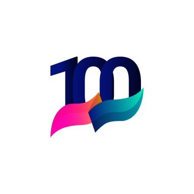 100 Yıl Yıldönümü Kutlaması Vektör Şablon Tasarımı Çizimi