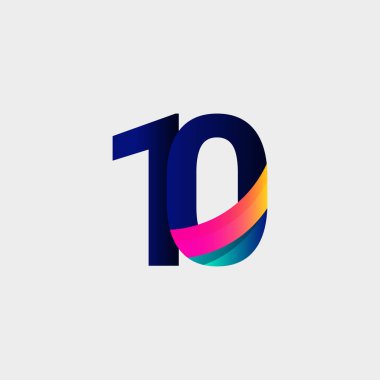 10 Yıl Yıldönümü Kutlaması Vektör Şablon Tasarımı Çizimi