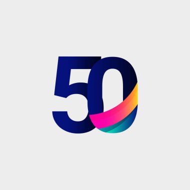 50 Yıl Yıldönümü Kutlaması Vektör Şablonu Tasarım Çizimi