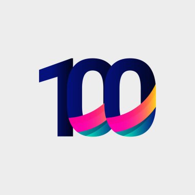 100 Yıl Yıldönümü Kutlaması Vektör Şablon Tasarımı Çizimi