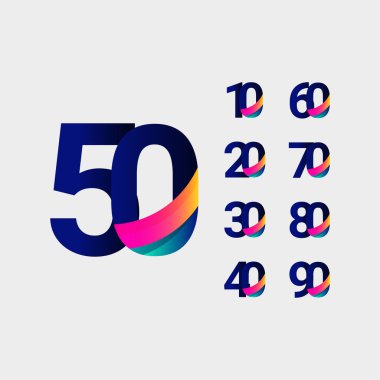 50 Yıl Yıldönümü Kutlaması Vektör Şablonu Tasarım Çizimi