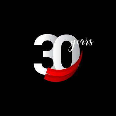 30 Yıl Yıldönümü Kutlaması Vektör Şablon Tasarımı Çizimi