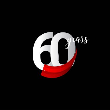 60 Yıl Yıldönümü Kutlaması Vektör Şablonu Tasarım Çizimi