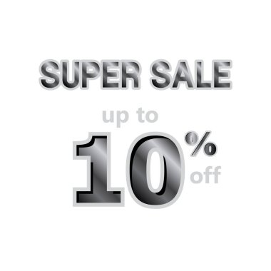 Süper Satış Etiket Vektörü Şablon Tasarım Resimlerinde% 10 'a varan indirim