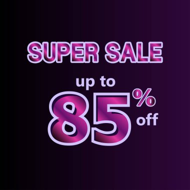 Süper Satış Etiket Vektör Şablonu Tasarım Resimlerinde% 85 'e varan indirim