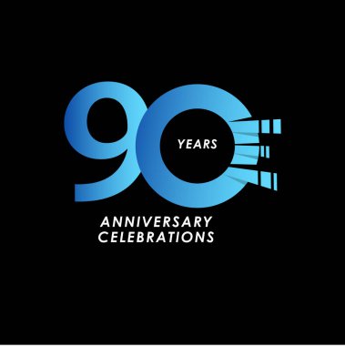 90 Yıl Yıldönümü Kutlaması Vektör Şablon Tasarımı Çizimi