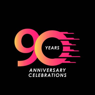 90 Yıl Yıldönümü Kutlaması Vektör Şablon Tasarımı Çizimi
