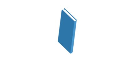 Renkli düz kitap ikonunun animasyonu. Beyaz arkaplanda izole.