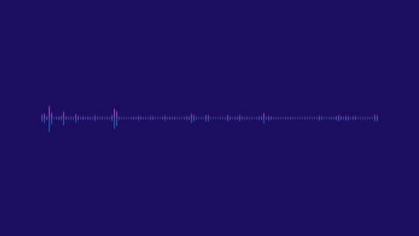 Animering Audio Visualizer Isolerad Blå Bakgrund — Stockvideo